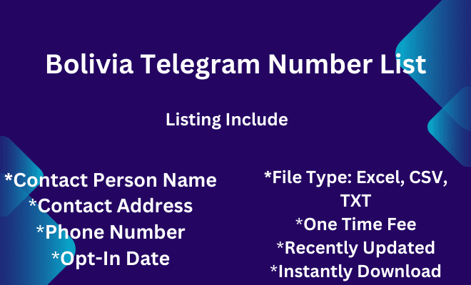 Bolivia telegram number list
