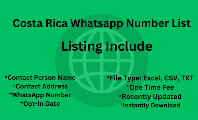 Costa Rica whatsapp number list