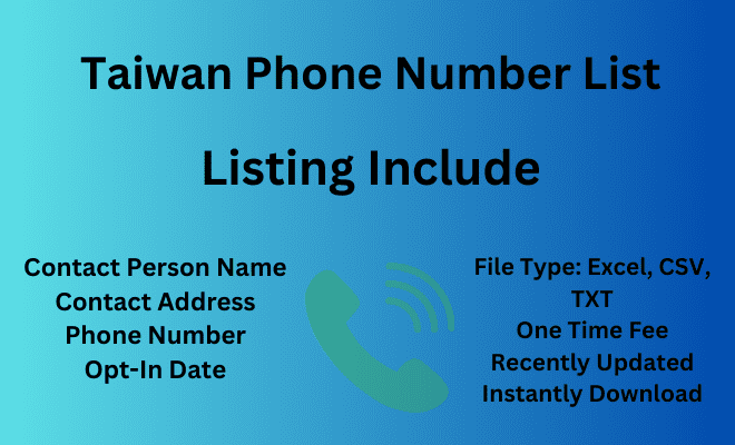 Taiwan phone number list