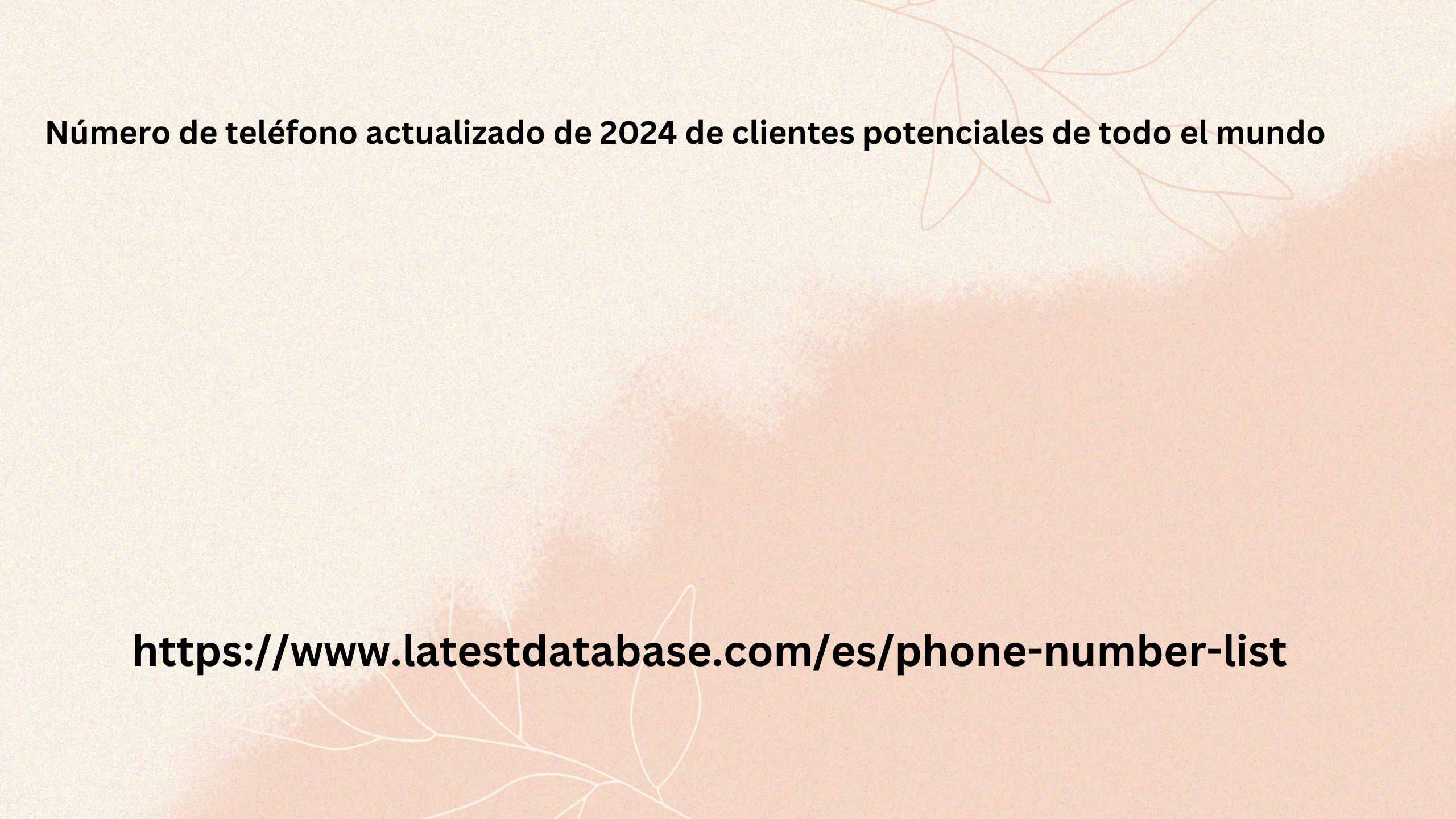 Número de teléfono actualizado de 2024 de clientes potenciales de todo el mundo