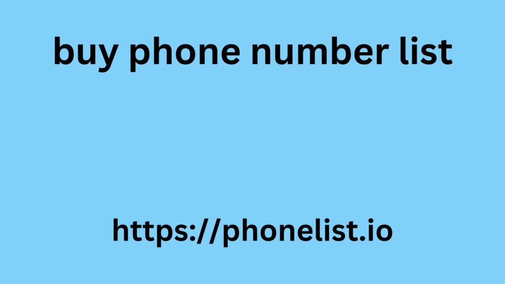 buy phone number list