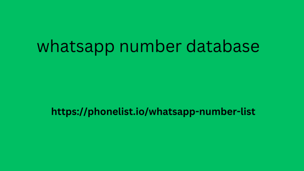 whatsapp number database